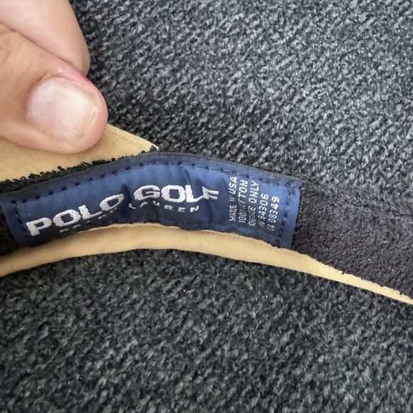 Polo Golf Ralph Lauren Wide Brim Sun Visor Beige Big Pony Vintage Made USA - Picture 3 of 3